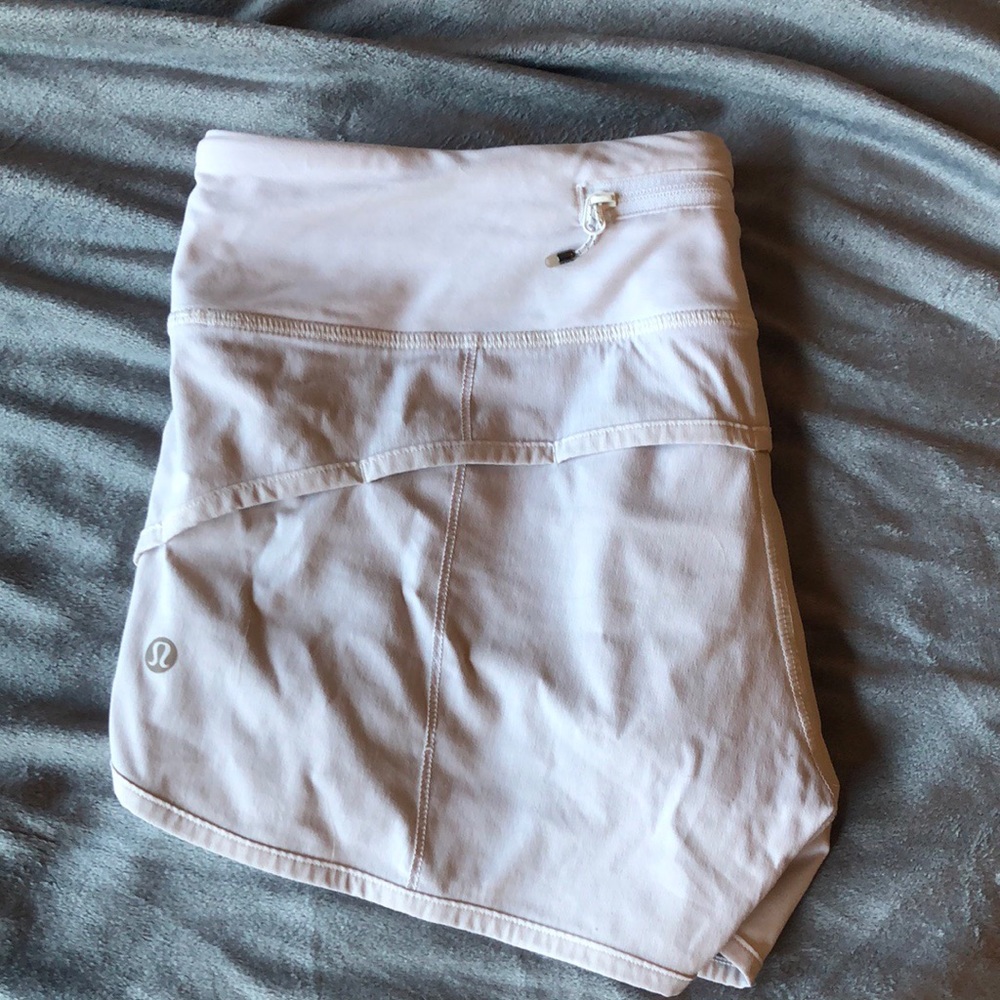 White Lululemon Run Times Shorts 2.5”